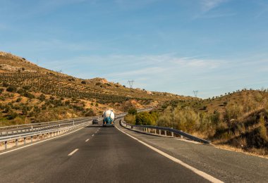 Granada İspanya, Aralık 15, 2018 A-92 ekspres şehir Granada İspanya, Avrupa yol altyapı önde gelen