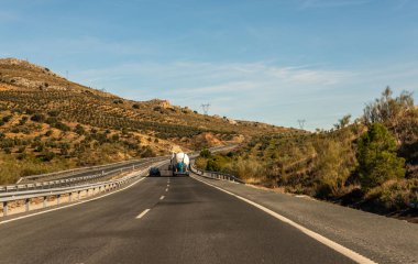 Granada İspanya, Aralık 15, 2018 A-92 ekspres şehir Granada İspanya, Avrupa yol altyapı önde gelen
