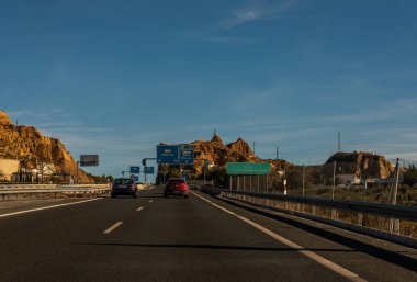 Granada İspanya, Aralık 15, 2018 A-92 ekspres şehir Granada İspanya, Avrupa yol altyapı önde gelen