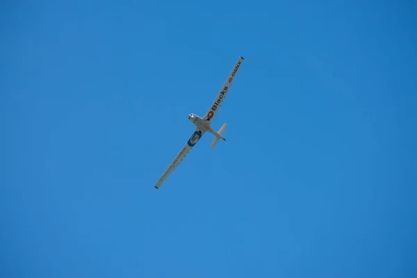 Torre Del Mar España Julio 2018 Aviones Sobrevolando Playa Una — Foto de Stock