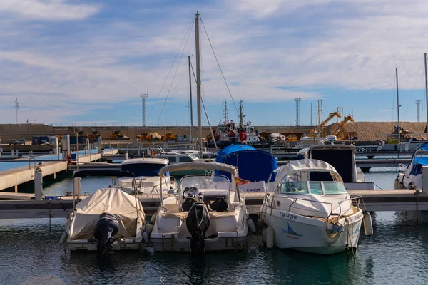 Garrucha Spanje Januari 2019 Mooie Jachthaven Met Luxe Jachten Motorboten — Stockfoto