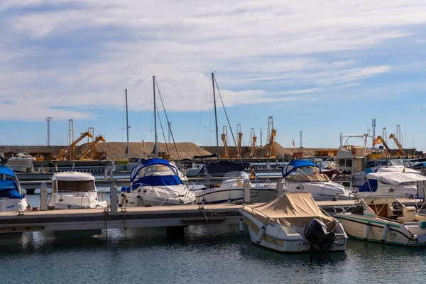 Garrucha Spanje Januari 2019 Mooie Jachthaven Met Luxe Jachten Motorboten — Stockfoto