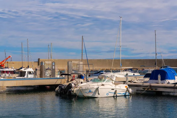 Garrucha Spanien Januari 2019 Vackra Småbåtshamn Med Lyxbåtar Och Motorbåtar — Stockfoto