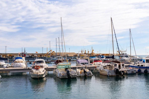 Garrucha Spanje Januari 2019 Mooie Jachthaven Met Luxe Jachten Motorboten — Stockfoto