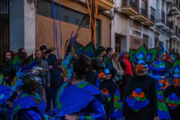 Velez Malaga Španělsko Února 2018 Barevné Masopustní Průvod Pořádané Obyvatel — Stock fotografie