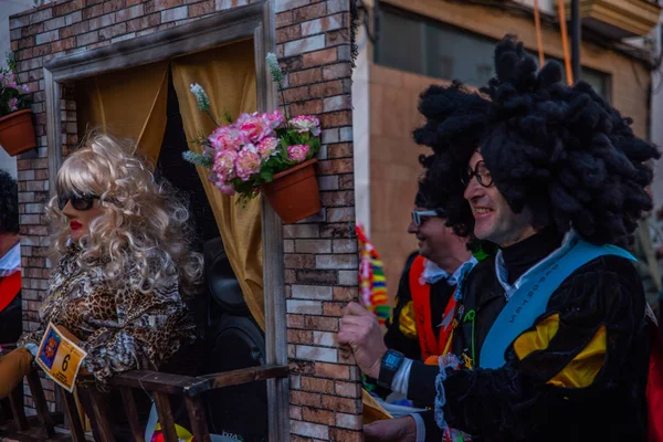 Velez Malaga España Febrero 2018 Colorido Desfile Carnaval Organizado Por — Foto de Stock