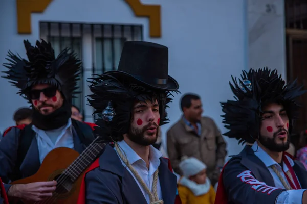 Velez Malaga Spanien Februar 2018 Ein Farbenfroher Karnevalsumzug Organisiert Von — Stockfoto