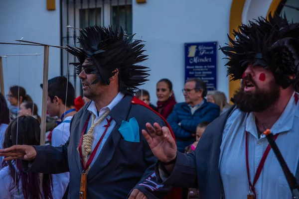 Velez Malaga Espanha Fevereiro 2018 Desfile Carnaval Colorido Organizado Pelos — Fotografia de Stock