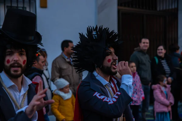 Φεβρουαρίου 2018 Πολύχρωμο Καρναβάλι Παρέλαση Οργανωμένη Από Τους Κατοίκους Μιας — Φωτογραφία Αρχείου