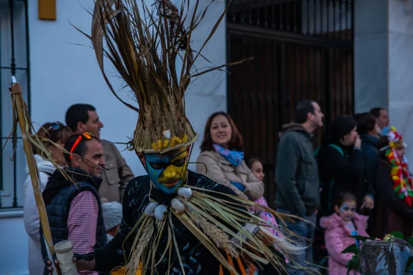 Velez Malaga Spanya Şubat 2018 Renkli Karnaval Geçit Andalusia Küçük — Stok fotoğraf