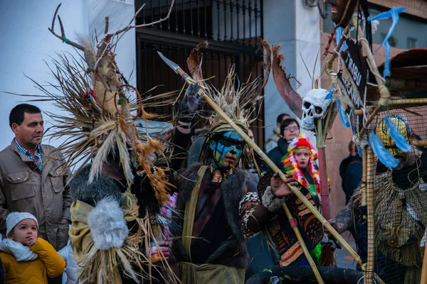 ベレス マラガ スペイン 2018 日カラフルなカーニバル パレードのアンダルシアの小さな町の住民が主催 — ストック写真