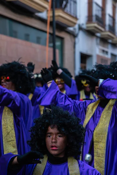 Velez Malaga Spagna Febbraio 2018 Una Colorata Sfilata Carnevale Organizzata — Foto Stock