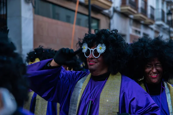 Φεβρουαρίου 2018 Πολύχρωμο Καρναβάλι Παρέλαση Οργανωμένη Από Τους Κατοίκους Μιας — Φωτογραφία Αρχείου