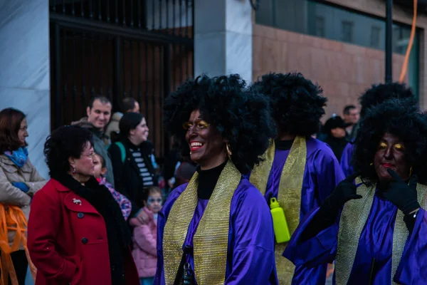 Velez Malaga España Febrero 2018 Colorido Desfile Carnaval Organizado Por — Foto de Stock