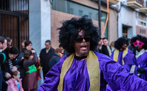 Velez Malaga Spanien Februari 2018 Färgsprakande Karneval Parad Anordnas Invånarna — Stockfoto