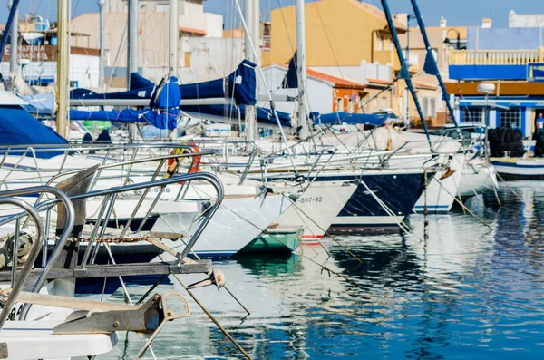 Cabo Palos Hiszpania Lutego 2019 Pięknej Przystani Luksusowych Jachtów Łodzi — Zdjęcie stockowe