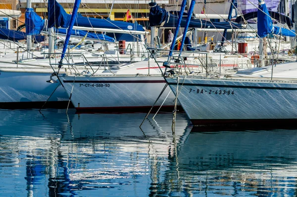 Cabo Palos Španělsko Února 2019 Krásný Přístav Luxusní Jachty Motorové — Stock fotografie