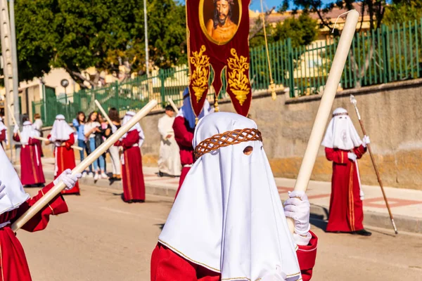 Velez Malaga Espanha Março 2018 Pessoas Que Participam Procissão Semana — Fotografia de Stock