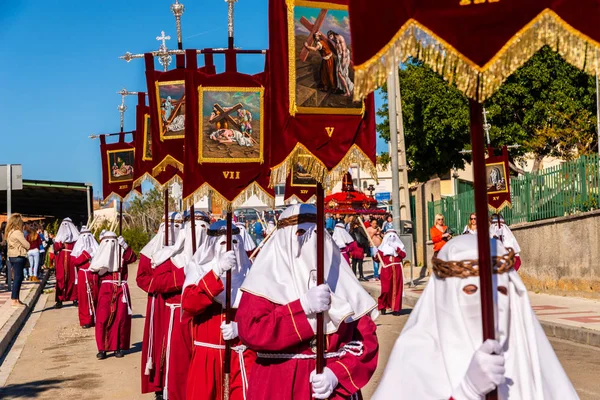 Velez Malaga Espagne Mars 2018 Les Personnes Participant Procession Semaine — Photo