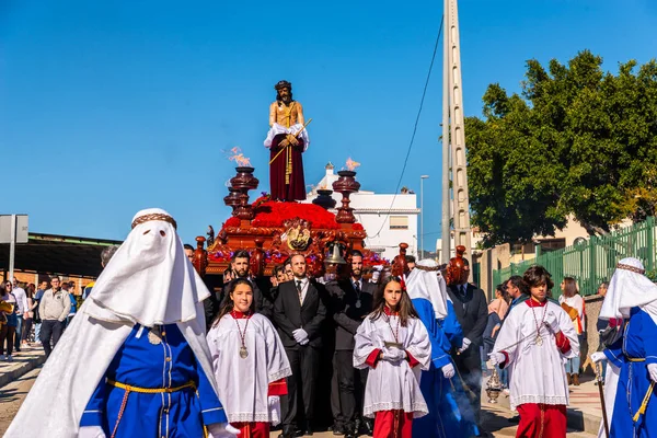 Vélez Málaga Hiszpania Marca 2018 Osób Uczestniczących Procesji Podczas Wielkiego — Zdjęcie stockowe