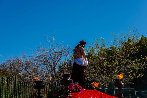 Velez Malaga Spania Martie 2018 Oameni Care Participă Procesiune Săptămâna — Fotografie, imagine de stoc