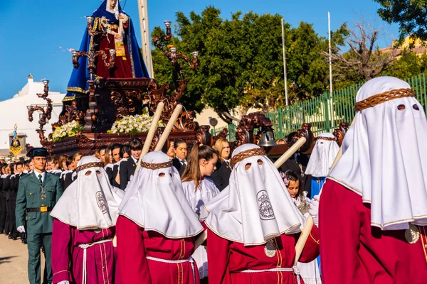 Velez Malaga Spanien März 2018 Teilnehmende Personen Der Prozession Der — Stockfoto