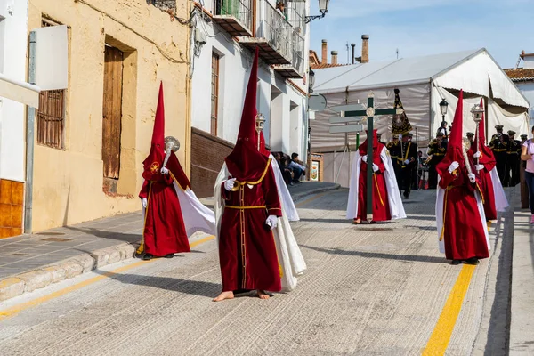 Velez Malaga Španělsko Března 2018 Lidí Účastní Procesí Svatého Týdne — Stock fotografie
