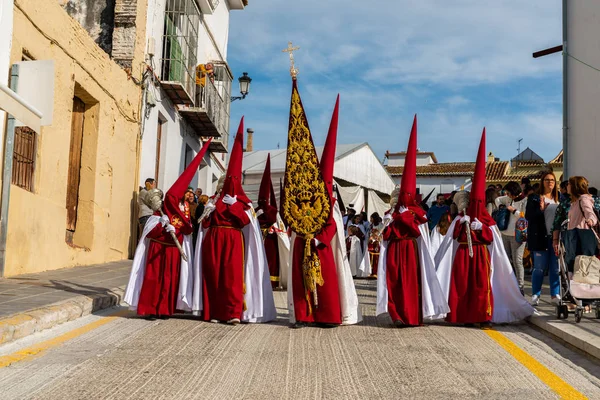 Vélez Málaga Hiszpania Marca 2018 Osób Uczestniczących Procesji Podczas Wielkiego — Zdjęcie stockowe
