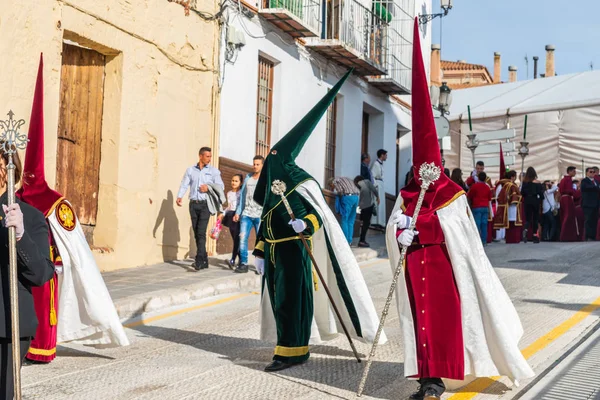 Vélez Málaga Hiszpania Marca 2018 Osób Uczestniczących Procesji Podczas Wielkiego — Zdjęcie stockowe