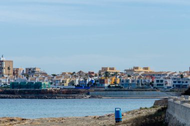 Cabo De Palos, İspanya - 7 Şubat 2019 Akdeniz'de İspanya tarafından ünlü kıyı kenti peyzaj