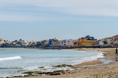 Cabo De Palos, İspanya - 7 Şubat 2019 Akdeniz'de İspanya tarafından ünlü kıyı kenti peyzaj