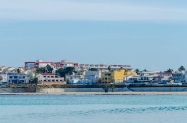 Cabo De Palos, İspanya - 7 Şubat 2019 Akdeniz'de İspanya tarafından ünlü kıyı kenti peyzaj