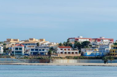 Cabo De Palos, İspanya - 7 Şubat 2019 Akdeniz'de İspanya tarafından ünlü kıyı kenti peyzaj
