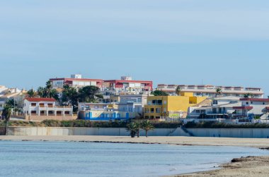 Cabo De Palos, İspanya - 7 Şubat 2019 Akdeniz'de İspanya tarafından ünlü kıyı kenti peyzaj