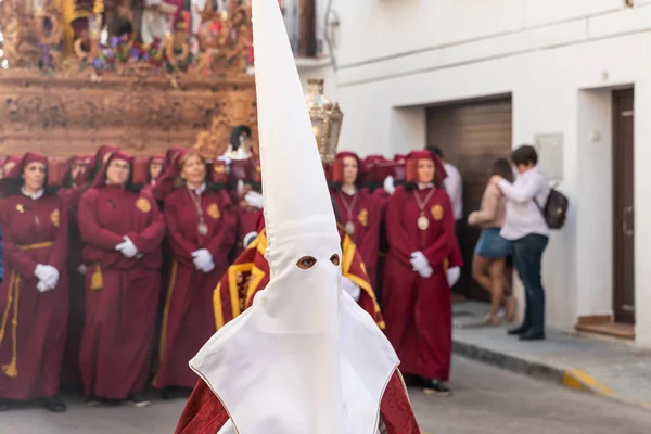 Vélez Málaga Hiszpania Marca 2018 Osób Uczestniczących Procesji Połączone Wielki — Zdjęcie stockowe