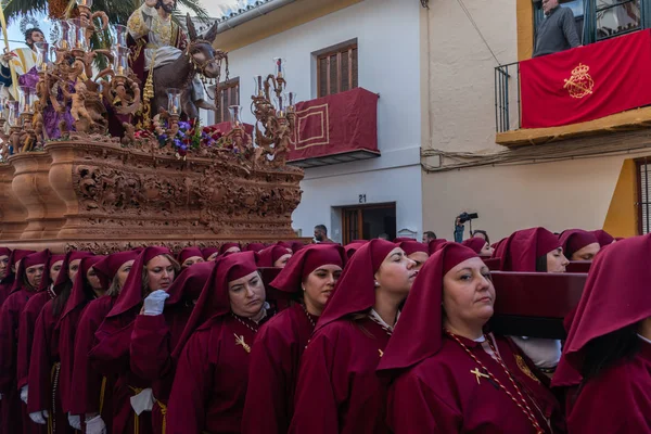 Velez Malaga Espagne Mars 2018 Des Personnes Participant Procession Sont — Photo