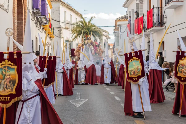 Velez Malaga Espanha Março 2018 Pessoas Que Participam Procissão Conectadas — Fotografia de Stock