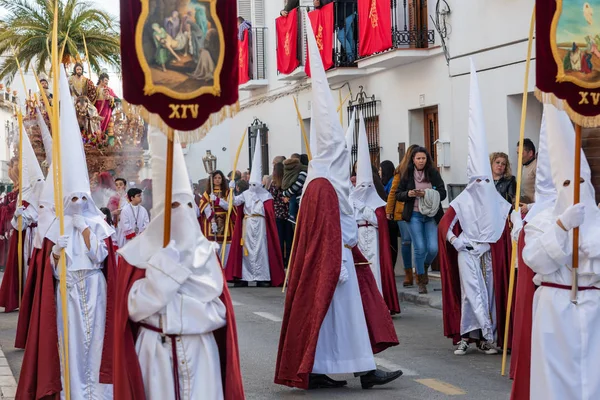 Velez Malaga Španělsko Března 2018 Lidí Účastní Procesí Připojené Svatý — Stock fotografie