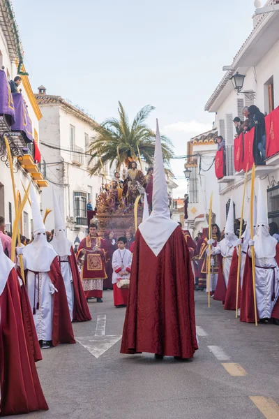 말라가 스페인 2018 스페인 부활절에에서 거룩한 행렬에 사람들 — 스톡 사진