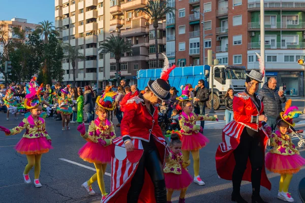 Cartagena Spanien März 2019 Ein Farbenfroher Karnevalsumzug Der Von Den — Stockfoto