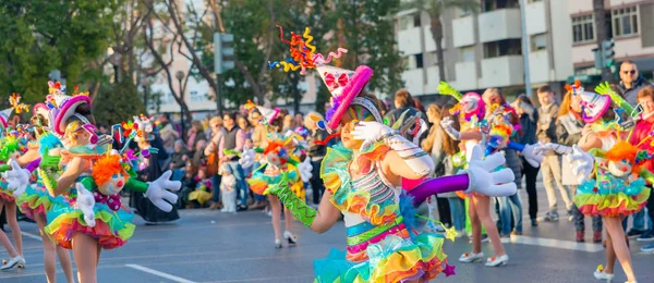Cartagena Spagna Marzo 2019 Una Colorata Sfilata Carnevale Organizzata Dagli — Foto Stock