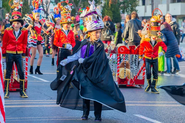 Cartagena Espanha Março 2019 Desfile Carnaval Colorido Organizado Pelos Habitantes — Fotografia de Stock