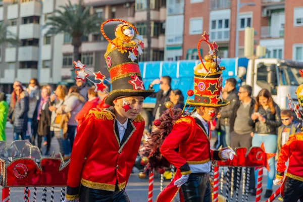 Cartagena Spanyolország Március 2019 Egy Színes Karneváli Parádé Által Szervezett — Stock Fotó