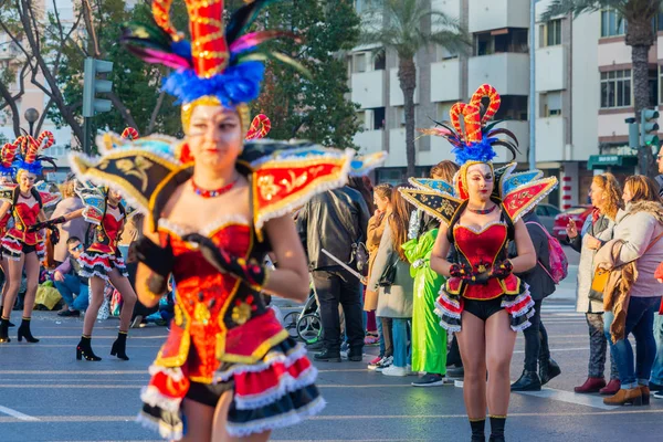 Cartagena España Marzo 2019 Colorido Desfile Carnaval Organizado Por Los —  Fotos de Stock