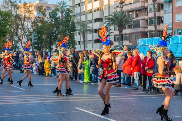 Cartagena Spanyolország Március 2019 Egy Színes Karneváli Parádé Által Szervezett — Stock Fotó