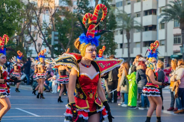 Cartagena Espagne Mars 2019 Défilé Carnaval Coloré Organisé Par Les — Photo