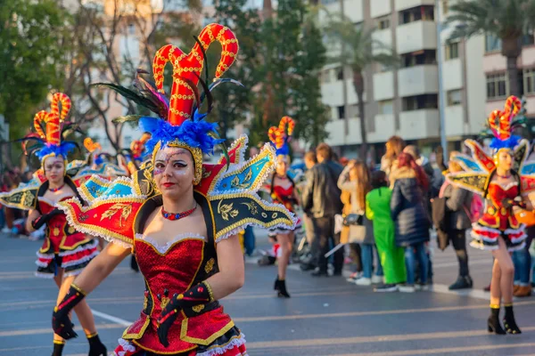 Cartagena Spain Март 2019 Красочный Карнавальный Парад Организованный Жителями Известного — стоковое фото