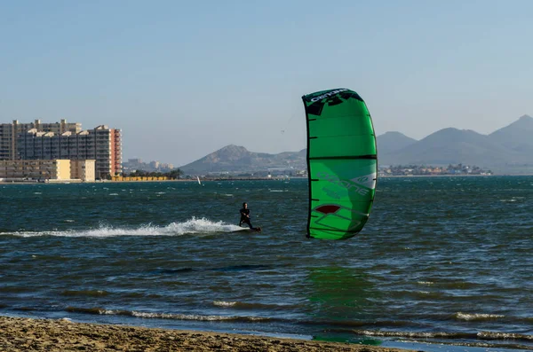 Manga Spain March 2019 People Practicing Active Sport Wave Riding — Stock Photo, Image