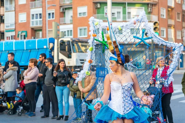 Cartagena Spanyolország Március 2019 Egy Színes Karneváli Parádé Által Szervezett — Stock Fotó