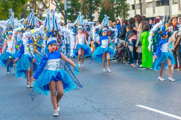 Cartagena España Marzo 2019 Colorido Desfile Carnaval Organizado Por Los —  Fotos de Stock